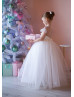 Feifei Sleeves Ivory Lace Tulle Flower Girl Dress